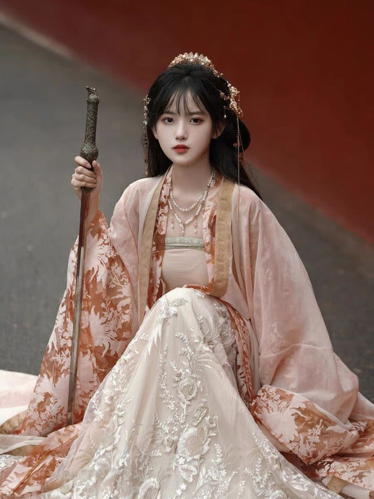 Wei and Jin style Hanfu | red spring dress
