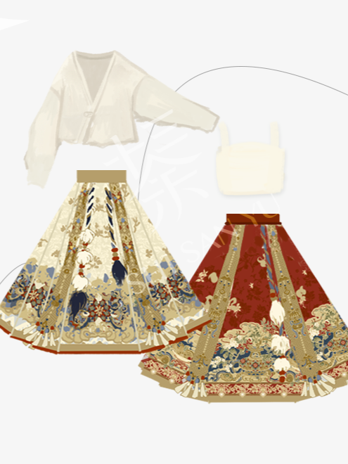 Elegant porcelain 素瓷 |Horse-face skirt,New Chinese-style fashion